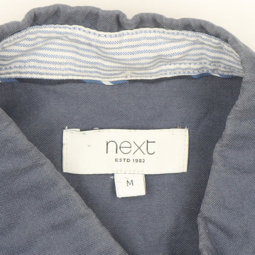 Next Men Blue Cotton Long Sleeve Button-Down Shirt M