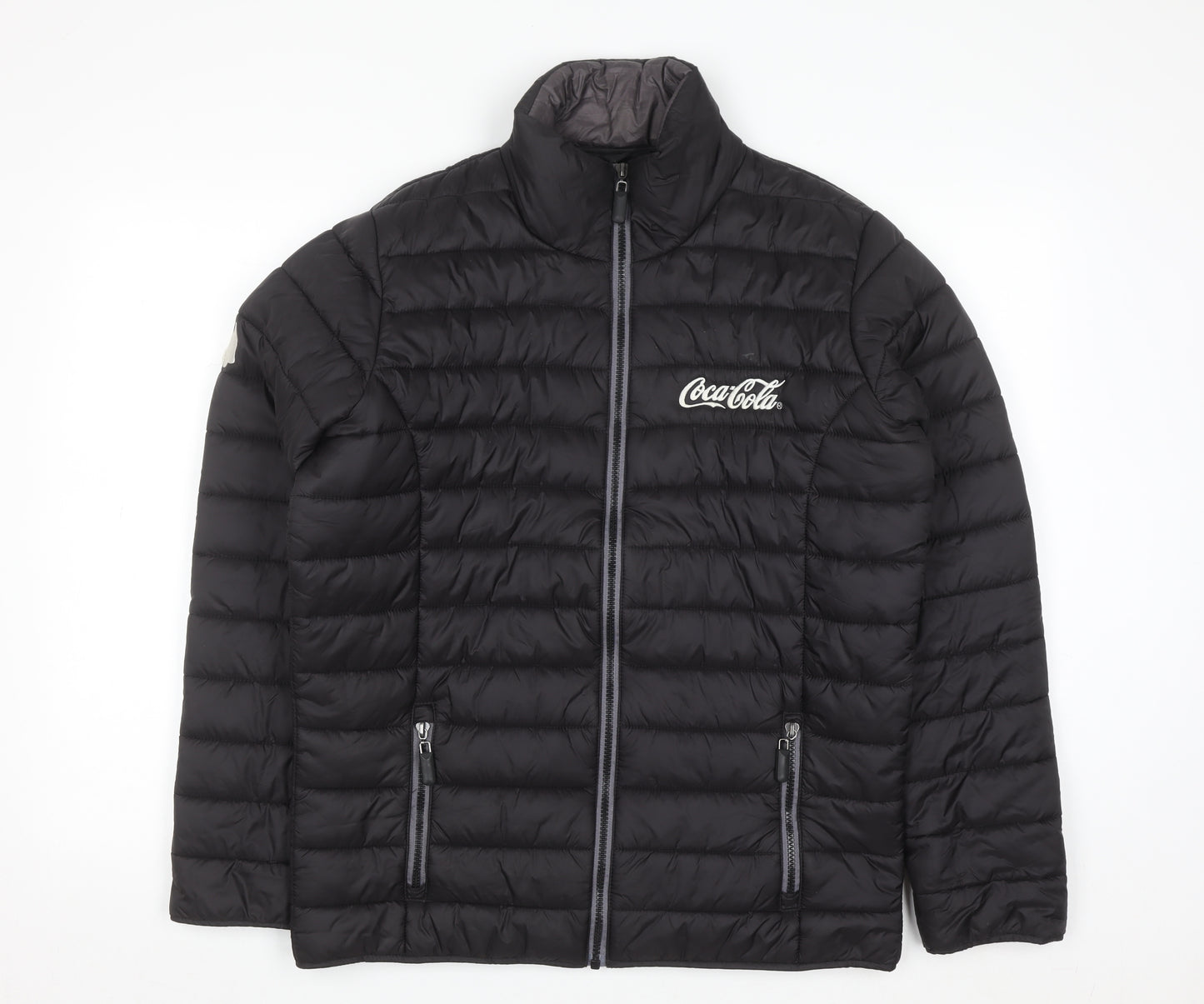 SOLS Men’s Black Puffer Jacket Medium Coca-Cola Embroidered Logo