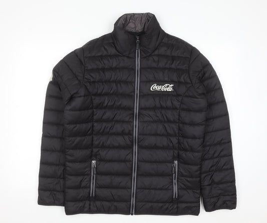 SOLS Men’s Black Puffer Jacket Medium Coca-Cola Embroidered Logo