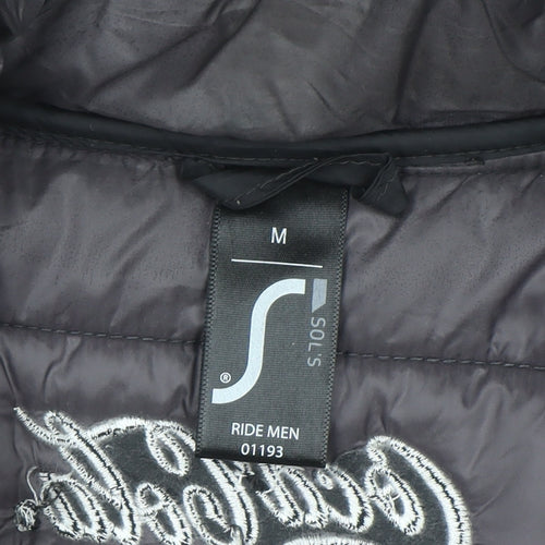 SOLS Men’s Black Puffer Jacket Medium Coca-Cola Embroidered Logo