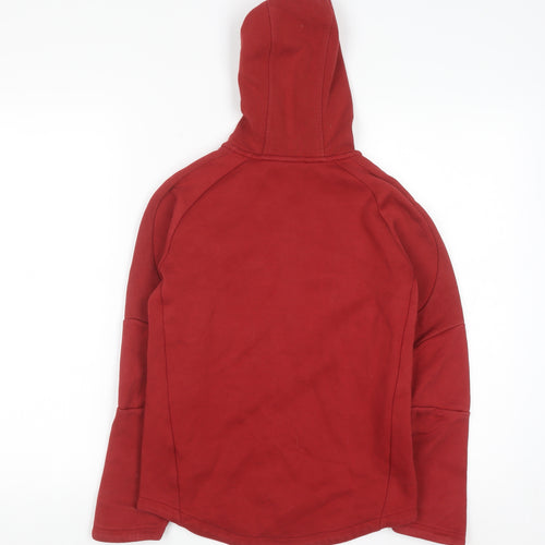 Puma Boys Red Full Zip Hoodie 11-12 Years Cotton Blend Sportswear