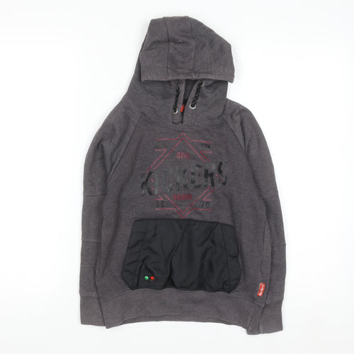 Kickers Boys Grey Pullover Hoodie 9-10 Years Cotton Blend Warm Casual