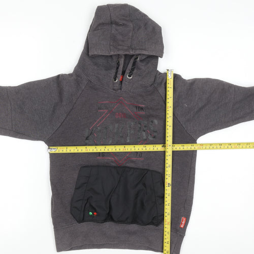 Kickers Boys Grey Pullover Hoodie 9-10 Years Cotton Blend Warm Casual