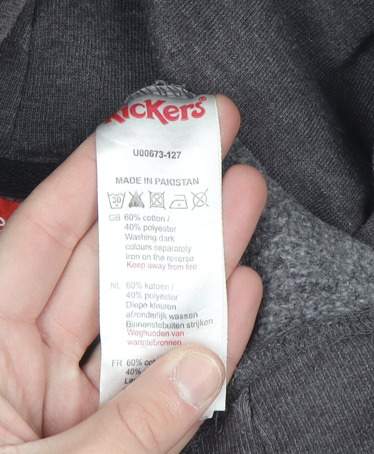 Kickers Boys Grey Pullover Hoodie 9-10 Years Cotton Blend Warm Casual