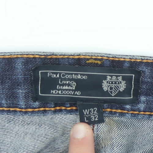 Paul Costelloe Men's Blue Straight Leg Denim Jeans W32 L32