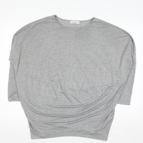 Gallery Women's Grey 3/4 Sleeve Relaxed Fit Jersey Top M
