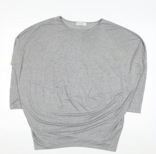 Gallery Women's Grey 3/4 Sleeve Relaxed Fit Jersey Top M