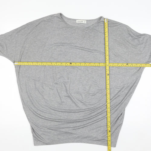 Gallery Women's Grey 3/4 Sleeve Relaxed Fit Jersey Top M