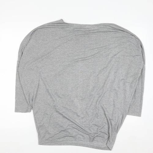 Gallery Women's Grey 3/4 Sleeve Relaxed Fit Jersey Top M