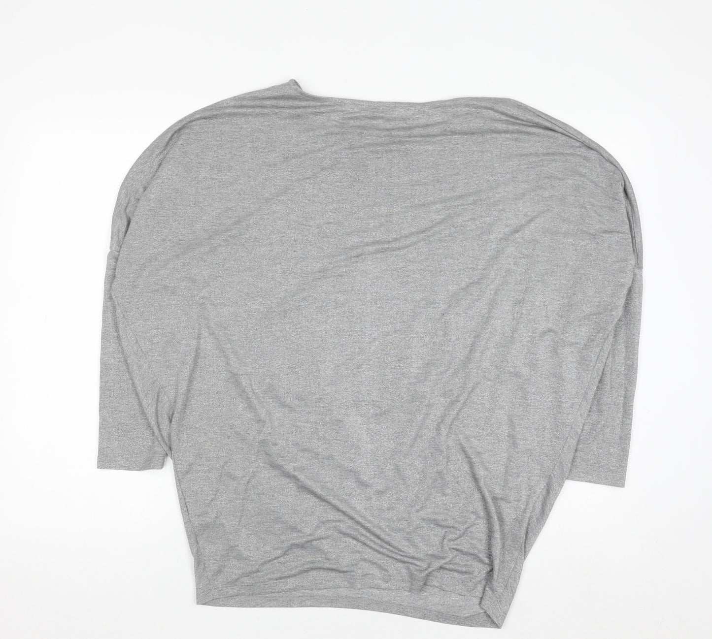 Gallery Women's Grey 3/4 Sleeve Relaxed Fit Jersey Top M