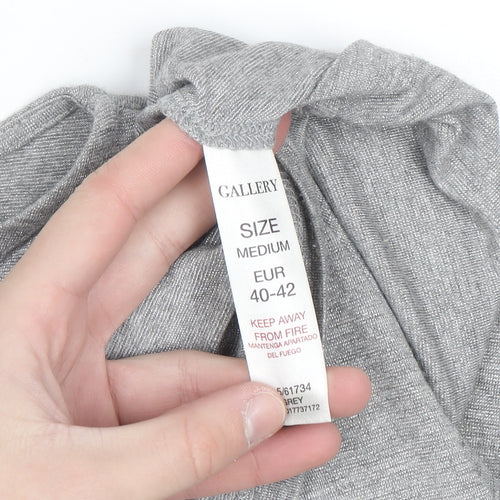 Gallery Women's Grey 3/4 Sleeve Relaxed Fit Jersey Top M