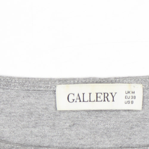 Gallery Women's Grey 3/4 Sleeve Relaxed Fit Jersey Top M