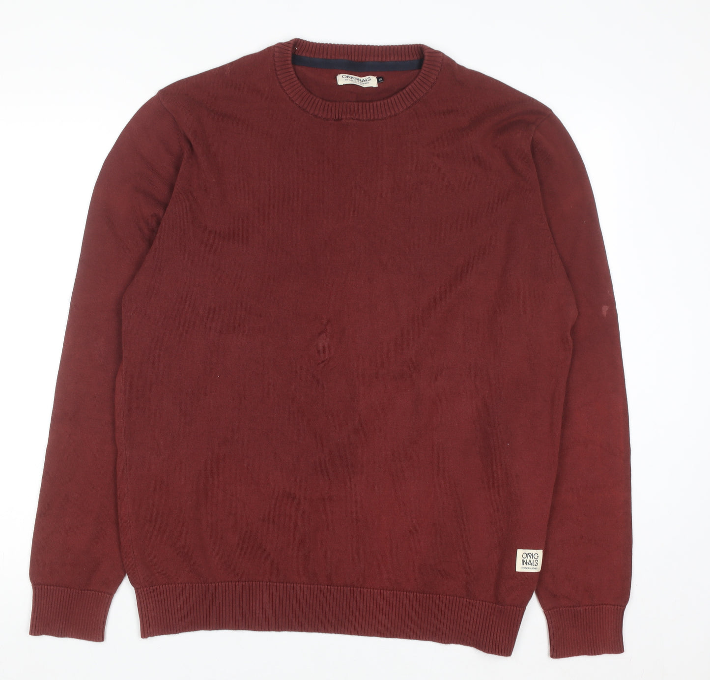 Jack & Jones Men’s Red Cotton Crew Neck Jumper XL