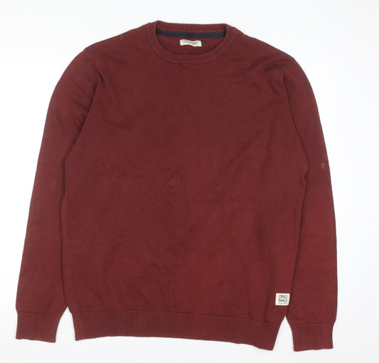 Jack & Jones Men’s Red Cotton Crew Neck Jumper XL