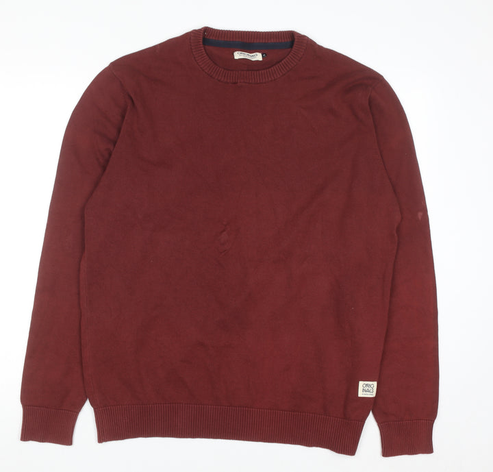 Jack & Jones Men’s Red Cotton Crew Neck Jumper XL