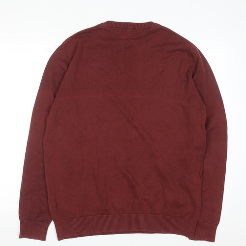 Jack & Jones Men’s Red Cotton Crew Neck Jumper XL