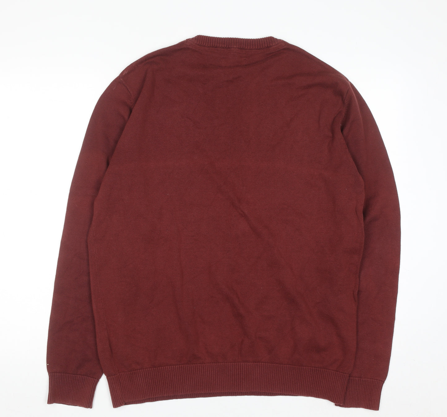Jack & Jones Men’s Red Cotton Crew Neck Jumper XL