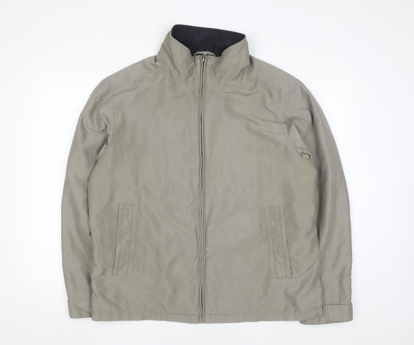 Perry Ellis Portfolio Men's Beige Microfibre Full Zip Jacket L