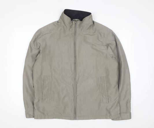 Perry Ellis Portfolio Men's Beige Microfibre Full Zip Jacket L