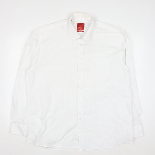 Benetti Men White Classic Fit Long Sleeve Button-Up Shirt 18.5in