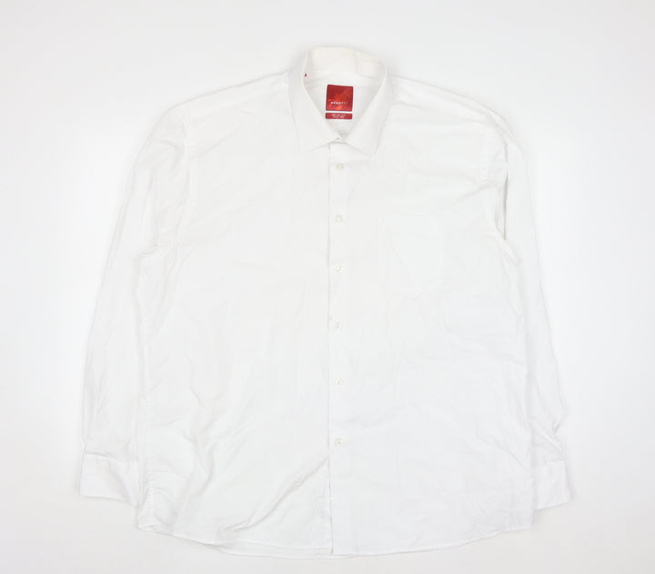Benetti Men White Classic Fit Long Sleeve Button-Up Shirt 18.5in