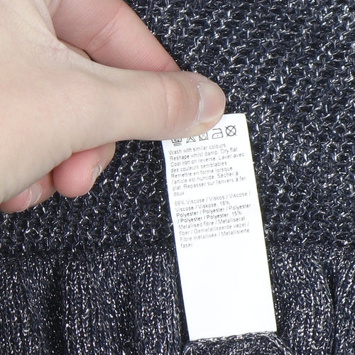 River Island Women's Grey Ruffle Knit Jumper Size 10