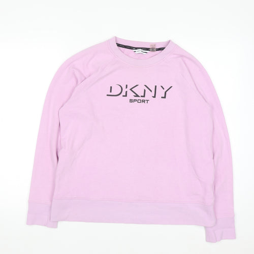 DKNY Sport Women's Pink Pullover Sweatshirt Size M Cotton Blend