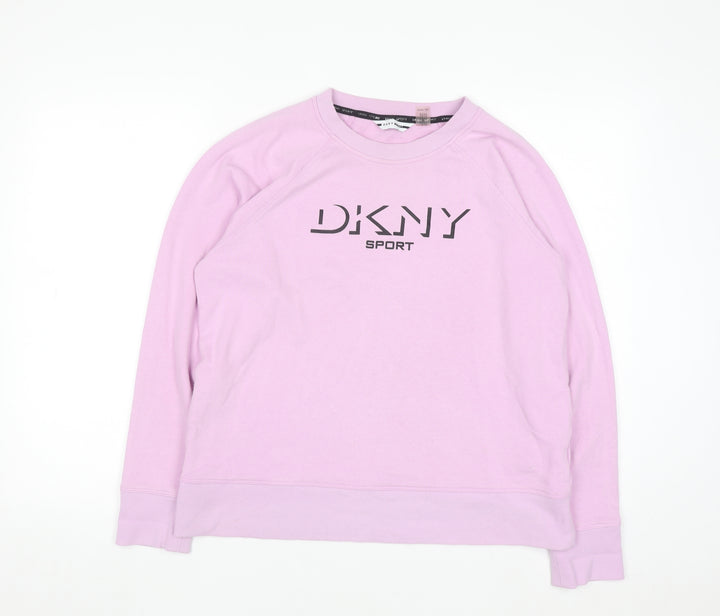 DKNY Sport Women's Pink Pullover Sweatshirt Size M Cotton Blend
