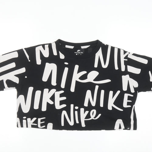 Nike Womens Black Cropped Athletic T-Shirt Size S