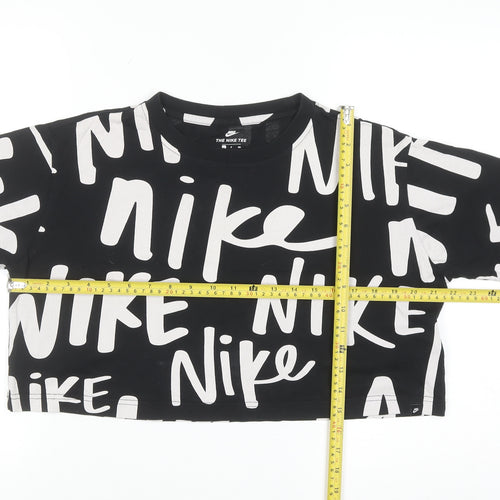 Nike Womens Black Cropped Athletic T-Shirt Size S