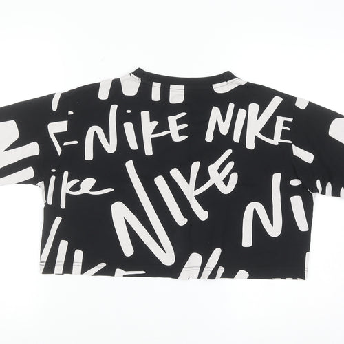 Nike Womens Black Cropped Athletic T-Shirt Size S