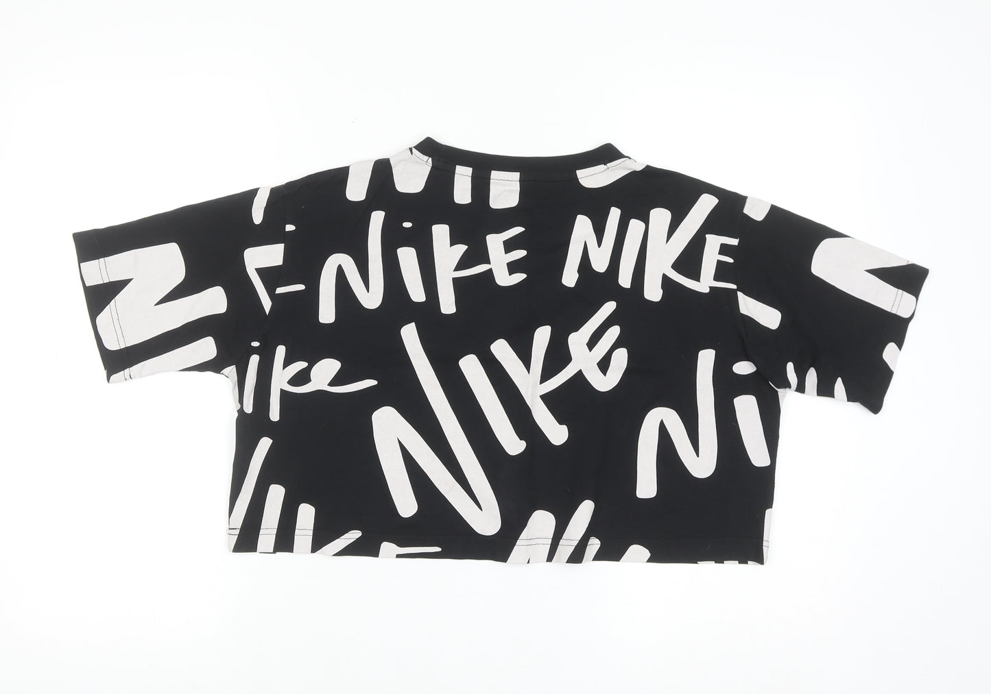 Nike Womens Black Cropped Athletic T-Shirt Size S