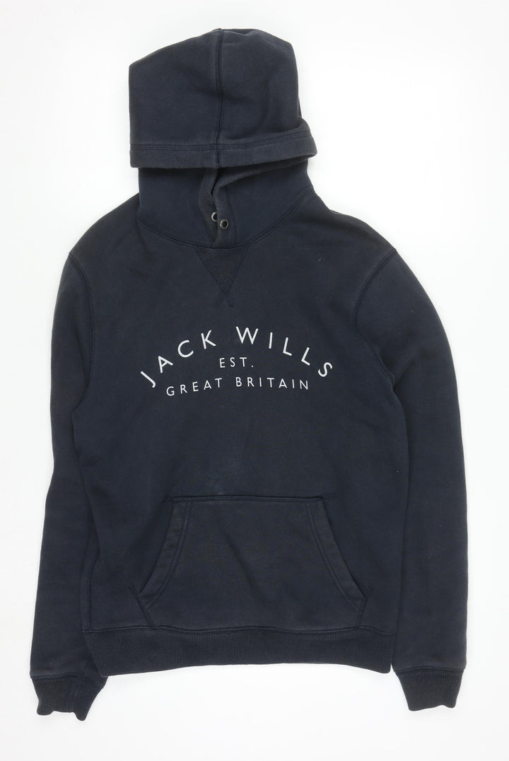 Jack Wills Men's Navy Blue XS Pullover Hoodie with Logo