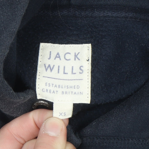 Jack Wills Men's Navy Blue XS Pullover Hoodie with Logo