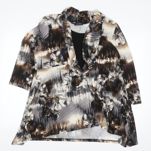 Saloos Women’s Multicoloured Floral Tunic Blouse 2XL Cowl Neck