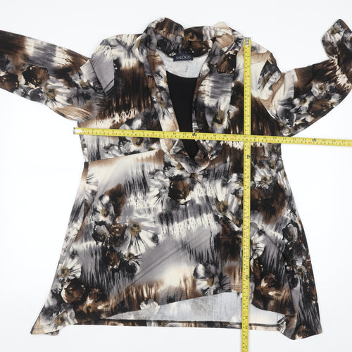 Saloos Women’s Multicoloured Floral Tunic Blouse 2XL Cowl Neck