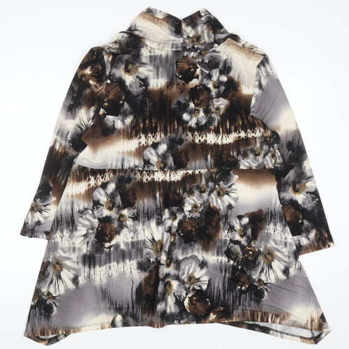 Saloos Women’s Multicoloured Floral Tunic Blouse 2XL Cowl Neck