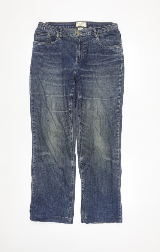 Falls Creek Women's Blue Straight Stretch Denim Jeans Size 12