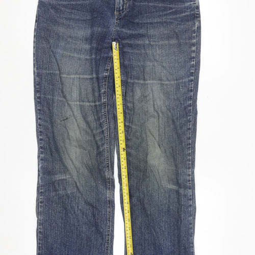 Falls Creek Women's Blue Straight Stretch Denim Jeans Size 12