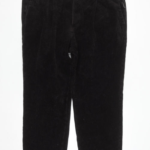 Marks and Spencer Men's Black Corduroy Regular Fit Trousers 42x29