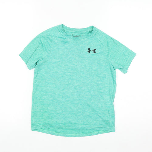 Under Armour Boys Green Short Sleeve Loose Fit T-Shirt Size Small