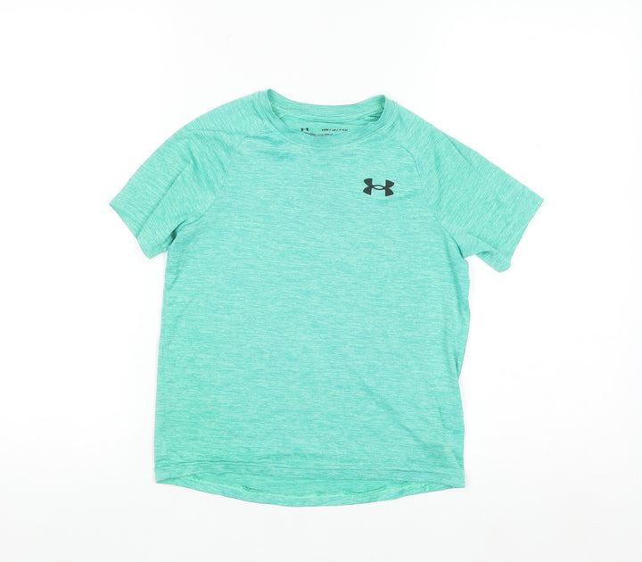 Under Armour Boys Green Short Sleeve Loose Fit T-Shirt Size Small