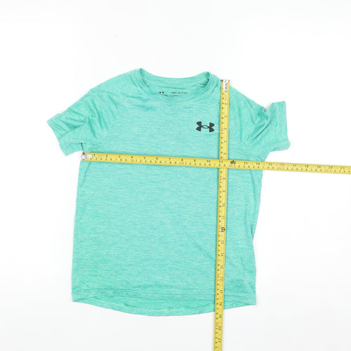Under Armour Boys Green Short Sleeve Loose Fit T-Shirt Size Small