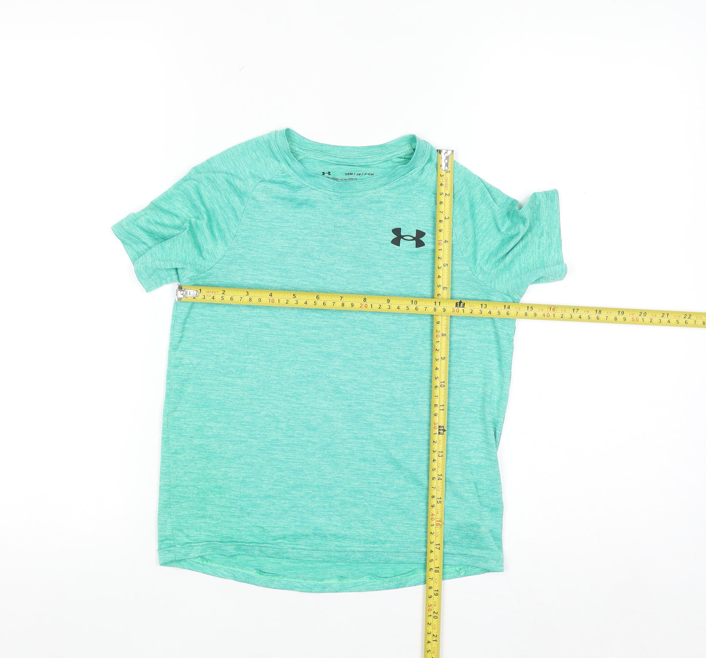 Under Armour Boys Green Short Sleeve Loose Fit T-Shirt Size Small