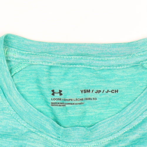 Under Armour Boys Green Short Sleeve Loose Fit T-Shirt Size Small