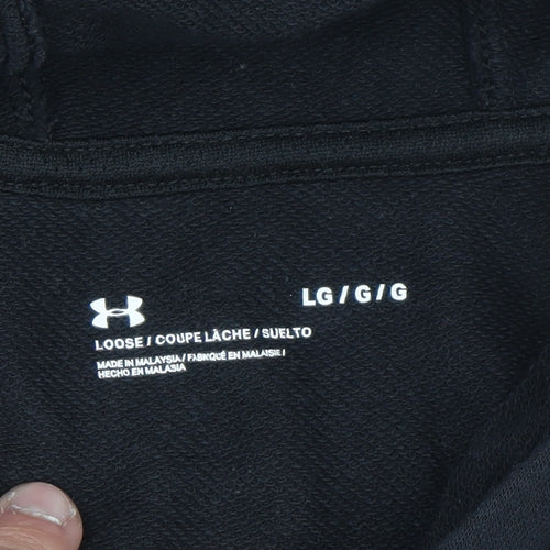 Under Armour Men's Black Pullover Hoodie Size L Loose Fit