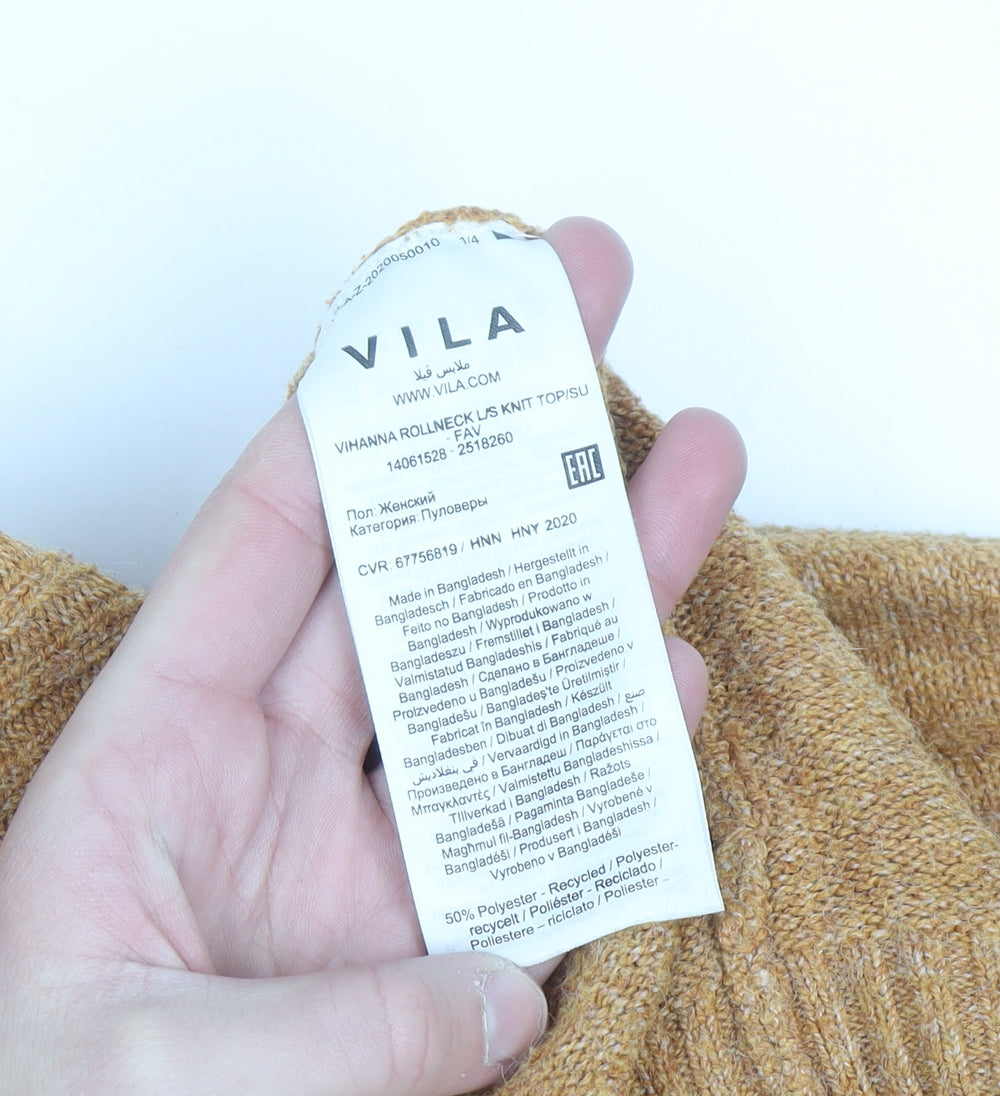 Vila Men’s Brown Roll Neck Knit Jumper XL Regular Fit Pullover