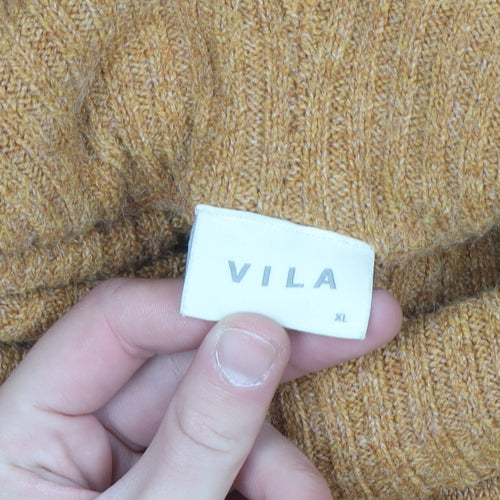 Vila Men’s Brown Roll Neck Knit Jumper XL Regular Fit Pullover