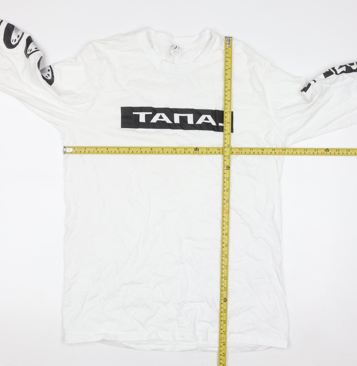 SOL'S Men's White XL Long Sleeve Graphic Print Top