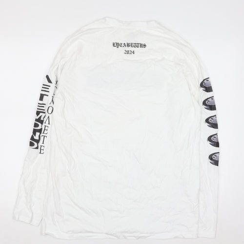 SOL'S Men's White XL Long Sleeve Graphic Print Top